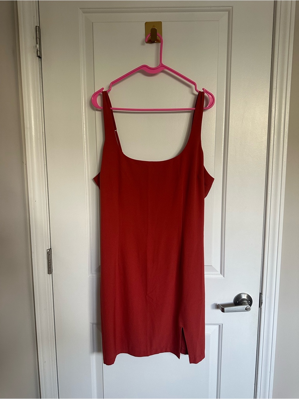 Rust Red Cross Sleeveless Slip Dress